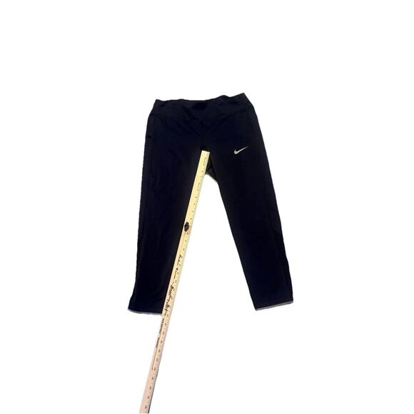 Nike Dri-Fit Running Cropped Leggings Women Medium Navy Polyester Elastic Waist - Picture 6 of 7